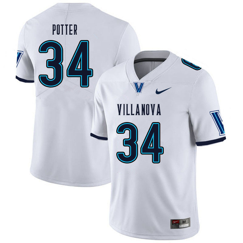 Men #34 Ethan Potter Villanova Wildcats College Football Jerseys Sale-White